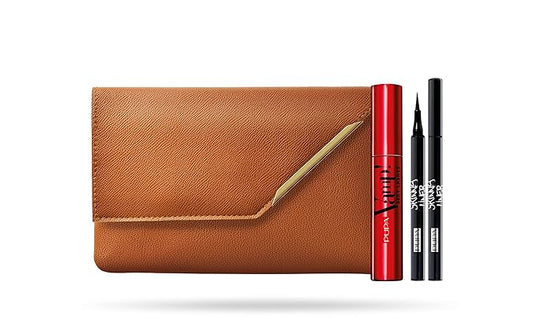 Vamp! Sexy Lashes and Skinny Liner Set by Pupa Milano for Women - 3 Pc 0.40oz Vamp! Sexy Lashes Mascara - 011 Black, 0.034oz Skinny Liner, Handy Bag