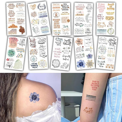 Christian Temporary Tattoos for Kids,80 Pcs Bible Verse Fake Temporary Tattoo for Adult Women Men Christian Party Favors Body Decorations Supplies,God Bless Classic Quote Tattoos for Boys Girls Q735