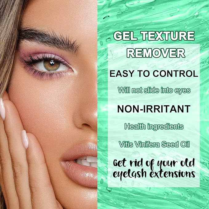 Eyelash Extension Remover Kit 10ML Fragrance Lash Remover for Lash Extensions Aloe Scent Eyelash Remover with Eye Patch Microswab Brushes No Irritation Quick Dissolves Eyelash Adhesive Removal Aloe