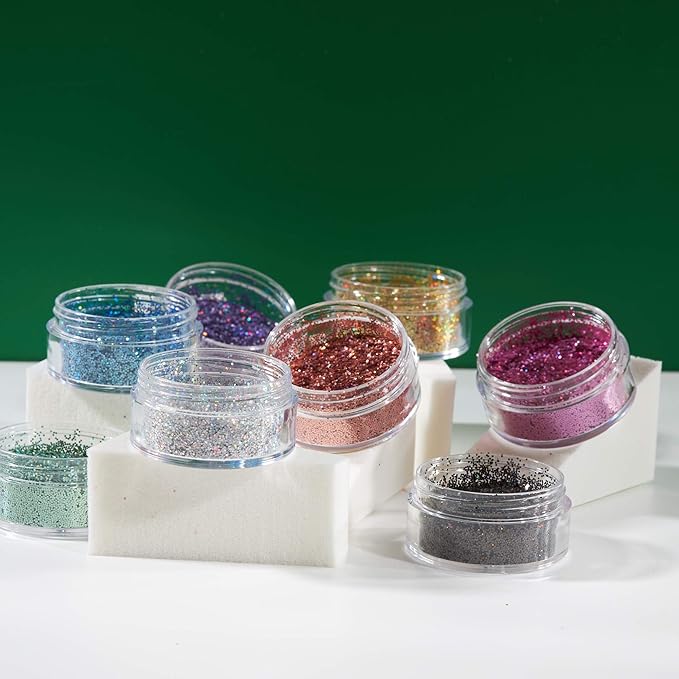 Holographic Glitter Shakers 100% Cosmetic Glitter for Face, Body, Nails, Hair and Lips - 0.17oz - Rose Gold