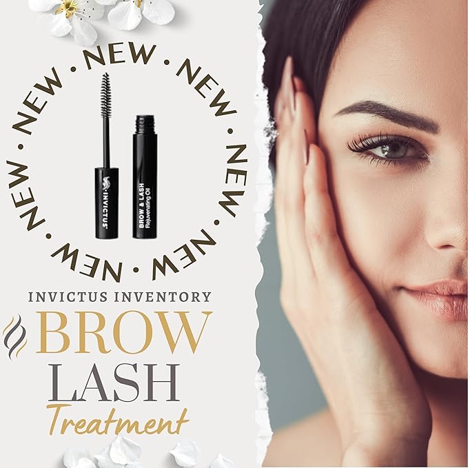 Invictus Inventory Premium Eyebrow and Lash Growth Serum is Designed to Stimulate Growth, Enhance Density, and Improve Overall Brow Health- 9.75 ML- Made in USA in a FDA registrated facility., Black
