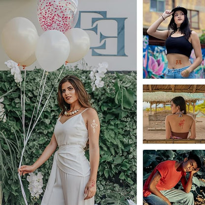 Temporary Tattoo Stencils, 20 Sheets Henna Tattoo Stencil Kit for Women Girls Kids and Boys Face Body Paint DIY Art Reusable Glitter Tattoo Stencils Pack Scorpion Monkey