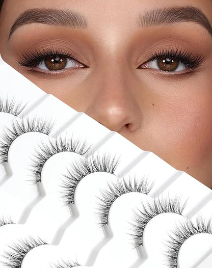 Natural Lashes Wispy Eye Lashes Pack Natural Eyelashes False Eyelashes Natural Look Fake Lashes for Small Eyes 13mm K36