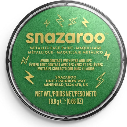 Snazaroo Metallic Face and Body Paint, 18.8g (0.66-oz) Pot, Electric Green