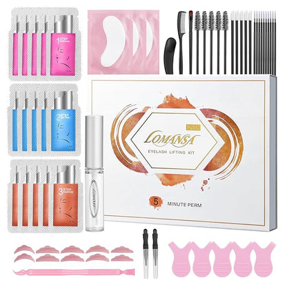 Lash Lift Eyelash Lift Kit with Strong Lash Perm Glue 5 Minutes Instant Lifting Perming Curling for Fuller Thicker Eyelashes Eyebrows with Full Tools