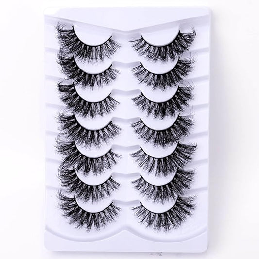 Cat Eye Natural Lashes Wispy False Eyelashes Short Fluffy Fake Lashes - 7 Pairs, ZG62