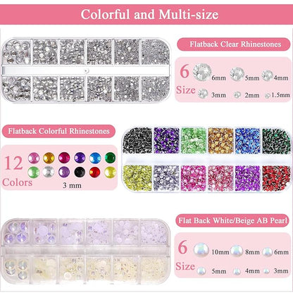 Hair Face Gems Rhinestones with Makeup Glue, Body Face Glitter Gel