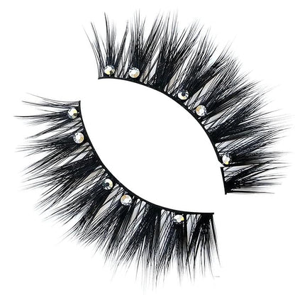 Gerard Cosmetics #GlowUp #Lashes, Rhinestone Eyelashes for a Full and Flirty Look, Perfectly Curled False Lashes For Glasses Wearers, Cruelty Free & Vegan (1 Pair)