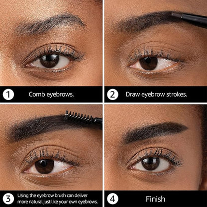 Eyebrow Pencil Brown Brow Pencil - Eyebrow Pen with Multi Function Eyebrow Brush, Waterproof Eyebrow Makeup Brow Pen, Long-Lasting & Smudge-Proof Eye Brow Pencils for Women Natural Brows (Gray)