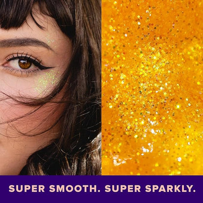 Unicorn Snot Face & Body Glitter - Cosmetic-Grade Holographic Glitter Gel - Makeup for Festivals, Raves, Anime Cosplay - Safe for Face, Easy Application & Removal, 1.7oz Orange (Fire)