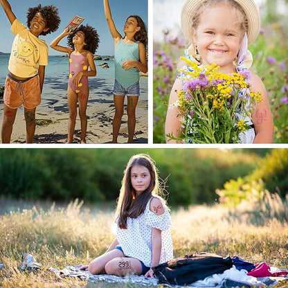 Temporary Tattoo Stencils, 20 Sheets Henna Tattoo Stencil Kit for Women Girls Kids and Boys Face Body Paint DIY Art Reusable Glitter Tattoo Stencils Pack Scorpion Monkey