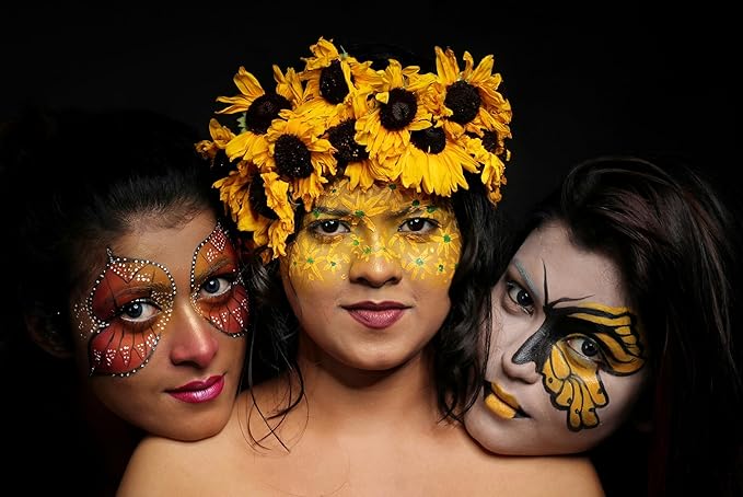 Go Ho Makeup Yellow Cream-Blendable Stick - Waterproof Yellow Eye Black Face Body Paint Stick Professional SFX Makeup,Softball/Baseball Eye Black,Safe Facepaint Nose&Lip Smacking for Halloween