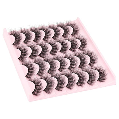 Wispy False Eyelashes Cat Eye Lashes Natural Look Mink Lashes 16mm Strip Eyelashes Pack Wholesale 14 Pairs 4D Volume Multipack by TNFVLONEINS