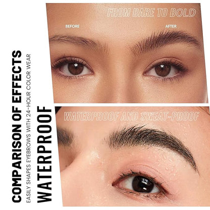 4Pcs Curved Eyebrow Pencils for Women Create Natural Hair Like Brows