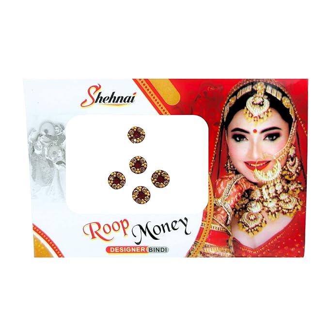 Bindi with stone border Indian Crafts Bindi for women Face Jewels Diamond Cut Bindi Indian Round Bindi Women Bollywood Party Forehead Face Sticker Stone Bindi
