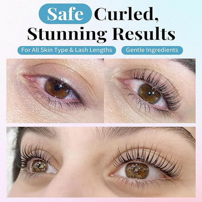Lash Lift Eyelash Perm Kit 2 Step Lotion with Natural Lifting Curling Salon Quality Eyelash Lift Set at Home (with Lash Lift Adhesive)
