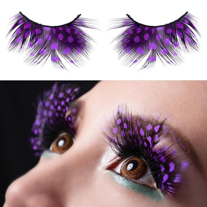 Halloween White False Lashes Extension Tools Japanese Anime Cosplay Natural Makeup Looking Masquerade Party Eye Lashes (Polka dots big)