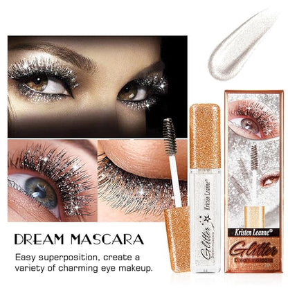 Glitter Color Mascara, Corleone Shimmer Sparkle Mascara glitter mascara for eyelashes,Eyeliner Charming Longlasting Mascara for Eyelash Eye Makeup (Black)