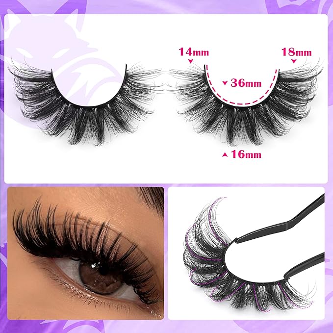 Fox Eye Lashes Natural False Eyelashes Mink Lashes Cat Eye Lashes 18mm Wispy Faux Mink Eyelashes Pack Strip Fake Eyelashes by TNFVLONEINS