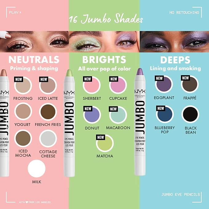 NYX PROFESSIONAL MAKEUP Jumbo Eye Pencil, Blendable Eyeshadow Stick & Eyeliner Pencil - Sherbet (Coral)
