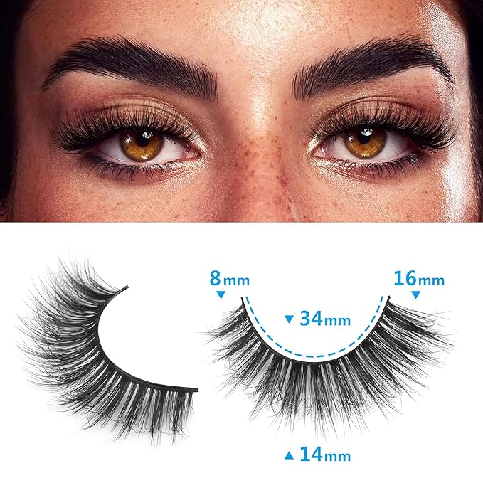 False Eyelashes Wispy Lashes Natural Fake Eyelashes Cat Eye Lashes that Look Like ExtensionsMink Lashes Pack by TNFVLONEINS