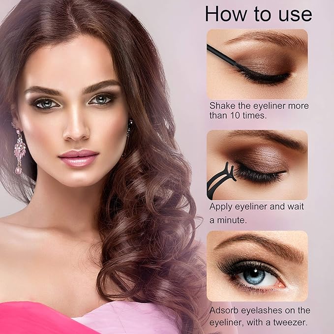 Magnetic Eyelashes with Eyeliner Kit - magnetic lashes and eyeliner - updated 3D natural looking,long-lasting,10 pairs KIT 011 ATZ1004A1+01 0