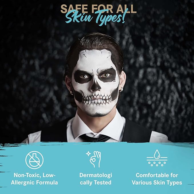Pink Eye Black Face Body Paint Stick (0.75oz), Non-Toxic High-Quality Paint for Halloween