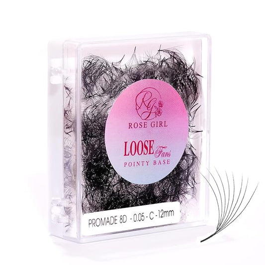 Loose Promade Fans - Natural Look Handmade Volume Eyelashes From 3D To 16D - C CC D DD Curl - False Lashes Extensions - Thickness 0.03~0.1 mm - 8~20 mm Length (8D-0.05-CC (16mm))