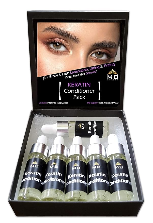 KERATIN Conditioning Serum for Lash Brow LAMINATION Perm/Lift/Tint/Wax AFTERCARE (6-5ml + 6 Free Brushes)