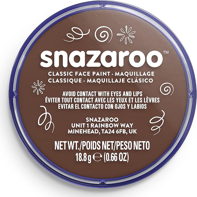 Snazaroo Classic Face and Body Paint, 18.8g (0.66-oz) Pot, Light Brown