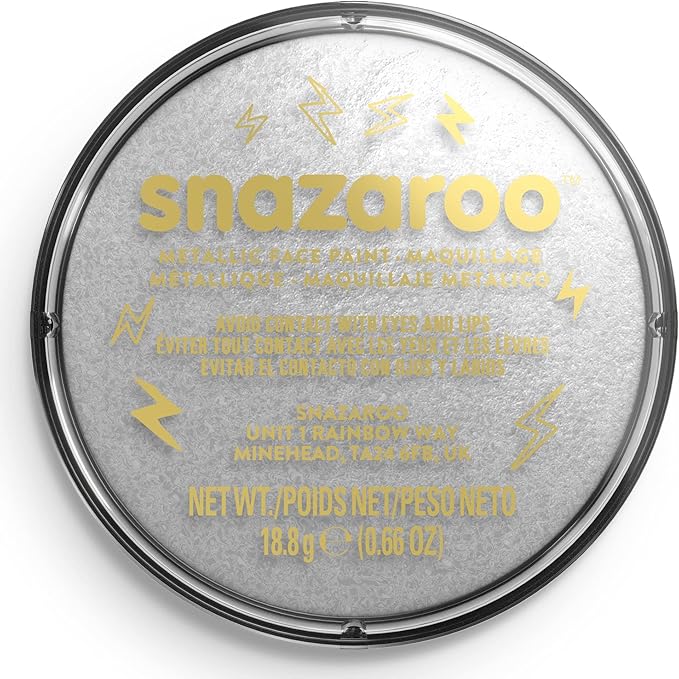 Snazaroo Metallic Face and Body Paint, 18.8g (0.66-oz) Pot, Silver