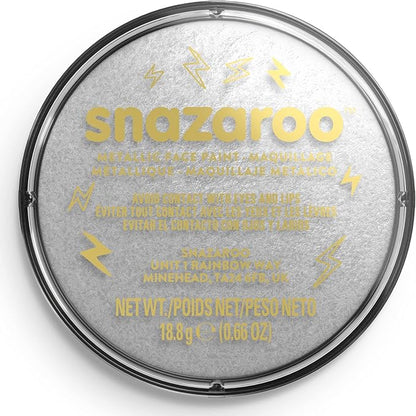 Snazaroo Metallic Face and Body Paint, 18.8g (0.66-oz) Pot, Silver