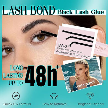 GEMERRY Lash Bond & Seal 2 in 1 Lash Cluster Glue - Waterproof & Strong Hold for Self Apply at Home