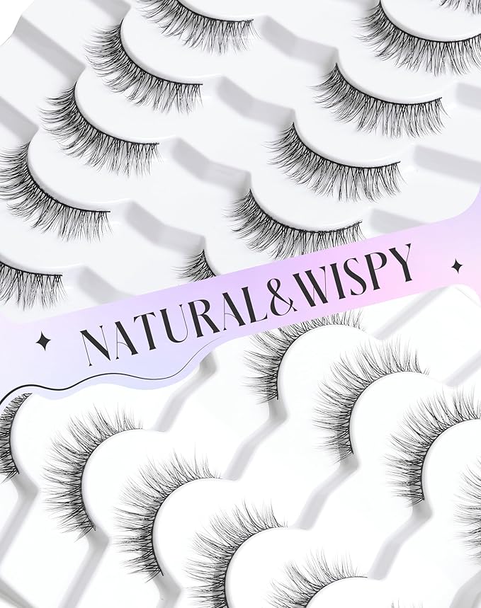 Wispy Eyelashes Natural Look 11mm Thin Band Eyelashes Lightweight False Lashes Natural Eyelashes K72