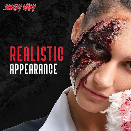 Bloody Mary Fake Scab Blood Make Up Body Paint - for Cosplay, Horror Costume, Theater Blood, Vampire Accessories, Scary Things - Skin Friendly Washable Looks Realistic Thick Blood