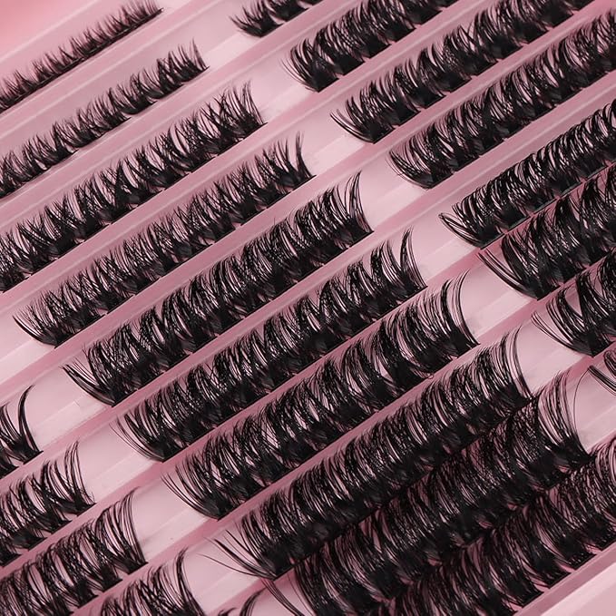Lash Clusters 300PCS 60D 80D 100D Mixed Volume Wispy Eyelash Extensions 8-16mm D Curl Cluster Lashes Dramatic Full Fluffy False Eyelashes Clusters