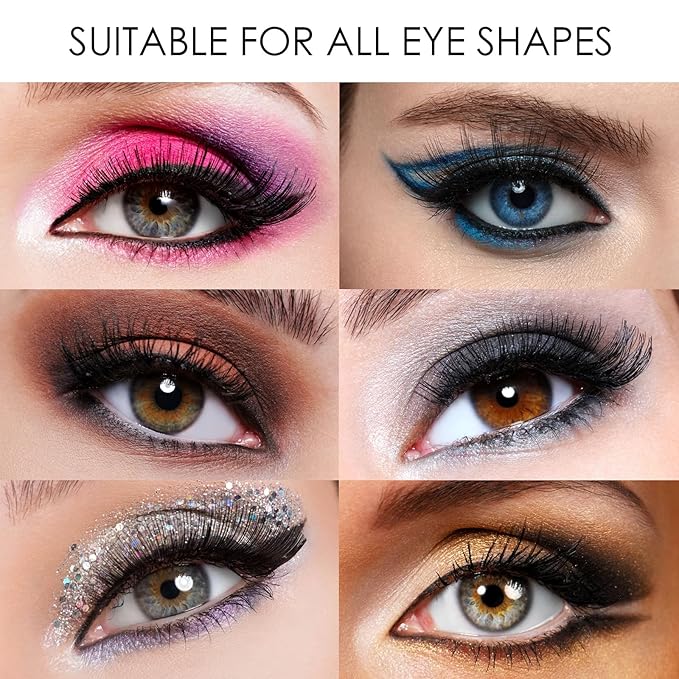 Magnetic Eyelashes, 3D Natural Look Dual Magnetic Lashes Kit with Applicator & Eyelash Comb, without Eyeliner, Reusable & Waterproof False Eyelashes, 8 Count