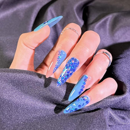GlimmerLife Glitter 150G/5.29OZ Blue Glitter, Holographic Chunky Glitter, Craft Glitter for Resin, Metallic Iridescent Sequin Flakes Bulk, Nail Glitter for Makeup Face, Body Eye, Epoxy Tumblers