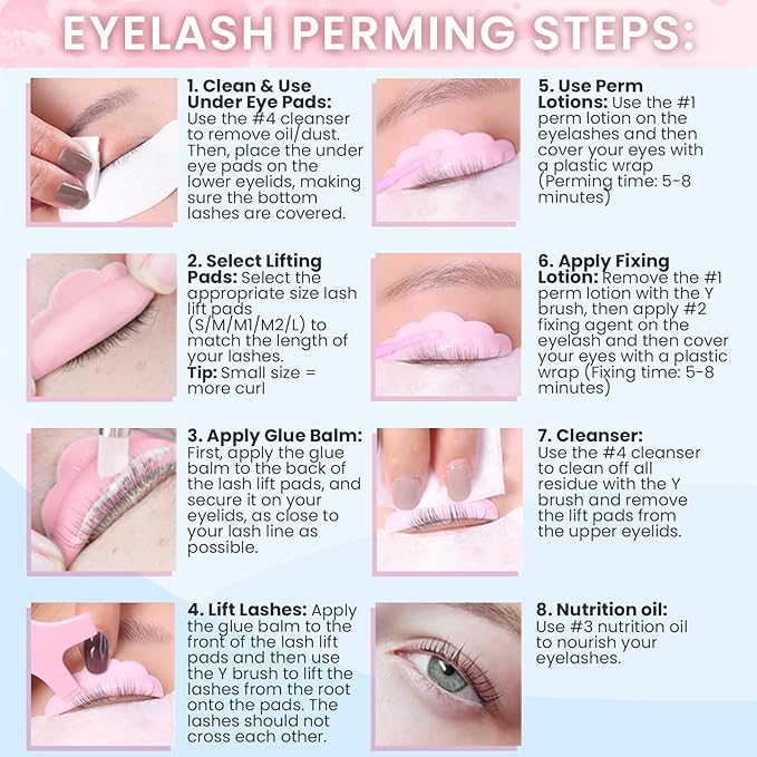 Lash Lift Kit, Eyebrow Lamination Kit, 2-in-1 Solution, At Home Brow Lamination Kit, Eyelash Lift, Lasts 6-8 Weeks, 15 Applications, DIY Perm Kit for Eyelashes and Brows