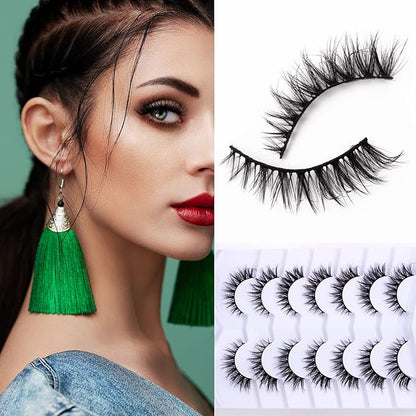 Cat Eye Natural Lashes Wispy False Eyelashes Short Fluffy Fake Lashes - 7 Pairs, ZG74