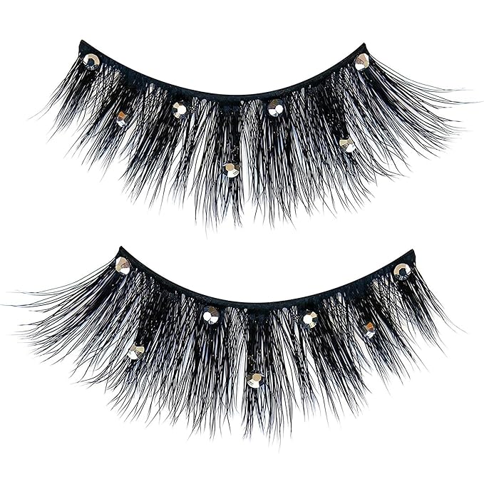 Gerard Cosmetics #BlingAlong #Lashes, Rhinestone Eyelashes for a Full and Flirty Look, Perfectly Curled False Lashes, Cruelty Free & Vegan (1 Pair)