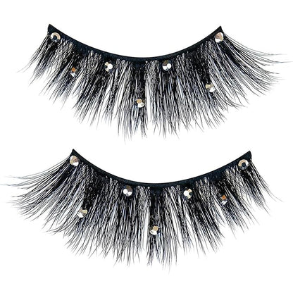 Gerard Cosmetics #BlingAlong #Lashes, Rhinestone Eyelashes for a Full and Flirty Look, Perfectly Curled False Lashes, Cruelty Free & Vegan (1 Pair)