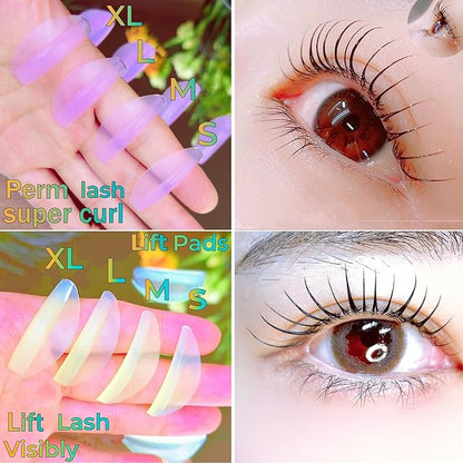 Lash Lift Ribbons Eyelash Lifting Shields Mate Mini Lami Lamination Roller Tool Soft Silicone Perm Rod Ribbon Gel Eyelash Perming Covers Mini Lash Tape String (Candy color - 2 Curl Version)