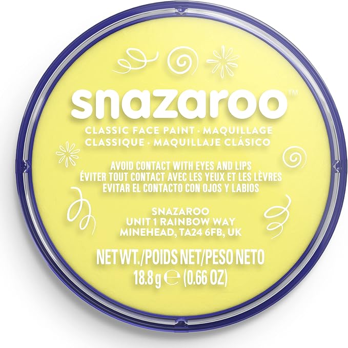 Snazaroo Classic Face and Body Paint, 18.8g (0.66-oz) Pot, Pale Yellow