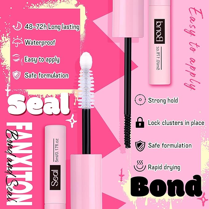 FANXITON Wispy DIY Lash Extension Kit Natural Lash Clusters C Individual Lashes Lash Clusters Kit Cluster Lashes Lash Bond and Seal and Lash Tweezers for Lash Clusters Kit DIY at Home