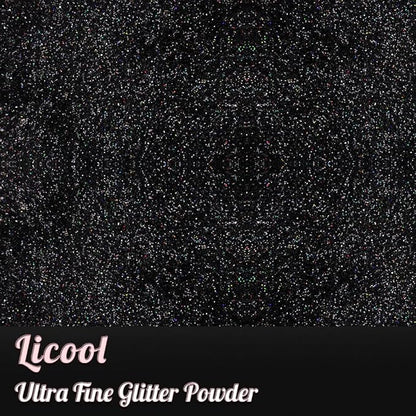 Holographic Extra Fine Craft Glitter Powder, 100g Iridescent Sequins, Loose Glitter for Face, Body, Hair, Eye & Nails (Laser Black)