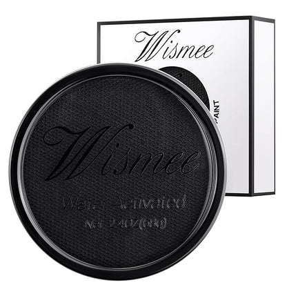 Wismee Professional Face Paint Body Paint, Water Based Body Paint Full Coverage for Adults Children Cosplay Corpse Bride SFX Costumes Festivals Makeup-Black