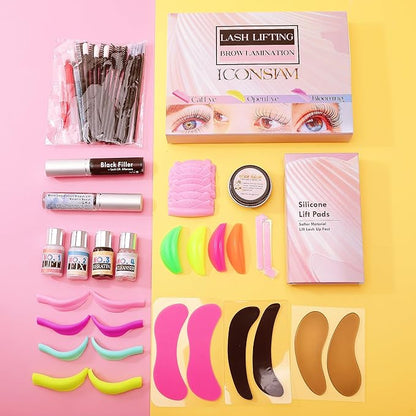 Lash Lift Kit Fast 7 Minutes Eyelash Perm Brow Lamination Set 2 In 1 Multi-Curler Form Lifting Result Open Eye/Cat Eye/Bloom Eyelash Lami Lamination Look 6 Weeks On Eyes- Durable Perming Lashes