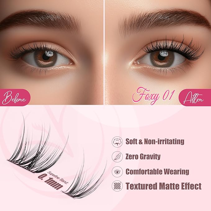 Lash Clusters Wispy - Lash Clusters,30D 40D Lash Clusters For Natural Look WideSpan 8-16MM Eyelash Clusters D Curl Lash Clusters For DIY Lashes At Home