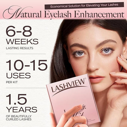 LASHVIEW Lash Lift Kit, Eyelash Perm Kit, Professional Eyelash Curling Lash Extension Set,Lash Curling, Semi-Permanent Curling Perming Wave Suitable For Salon